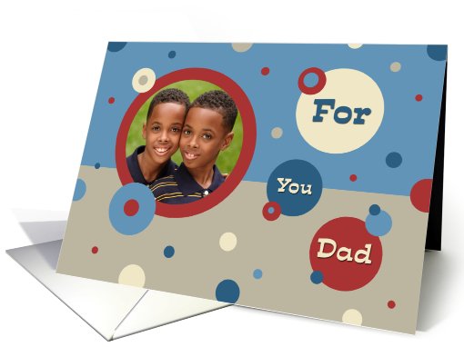Happy Father's Day Photo Card - Retro Circles card (806820)