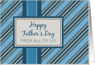 Happy Father’s Day for Dad from All of Us - Blue Stripes card