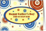 Happy Father’s Day for Step Dad - Retro Circles card
