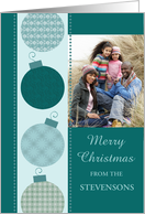 Merry Christmas Photo Card - Turquoise Decorations card