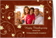 Happy Thanksgiving Photo Card - Red and Yellow Leaves card