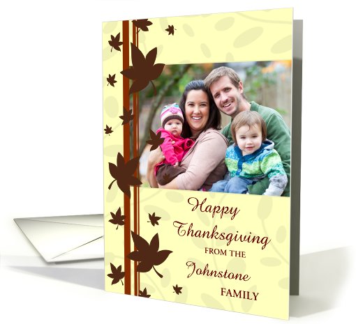 Happy Thanksgiving Photo Card - Yellow and Red Leaves card (853294)