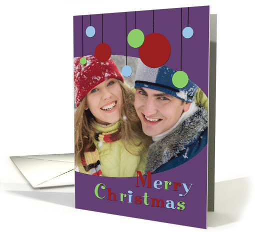 Merry Christmas Photo Card - Modern Ornaments card (948707)