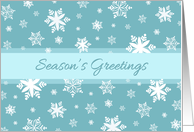 Season’s Greetings for Co-worker Christmas Card - Teal Snow card