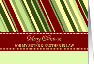 Merry Christmas Sister & Brother in Law Card - Festive Stripes card