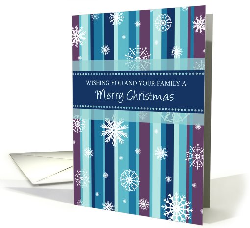 Merry Christmas for Secretary Card - Stripes and Snowflakes card