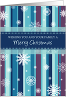 Merry Christmas Card - Stripes and Snowflakes card