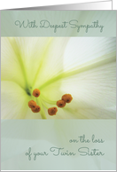 Deepest Sympathy, Comforting Memories of Twin Sister, Easter Lilly card