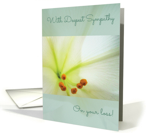 Deepest Sympathy, Comforting Memories of Your Loss, White Lilly card