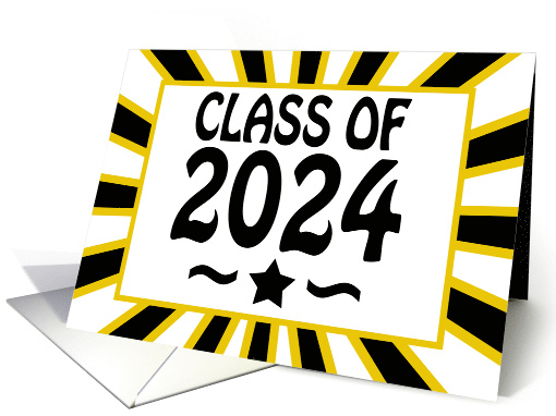 Class of 2024 Graduation Star With School Colors Blank Inside card