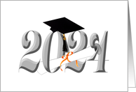 Class of 2024 With Diploma and Graduation Cap Blank Inside card