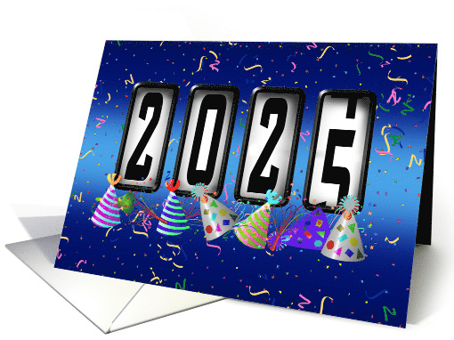 2024 New Years Odometer - Party Hats card (1387448)