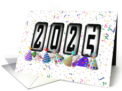 2024 New Years Odometer - Party Hats card (1387452)