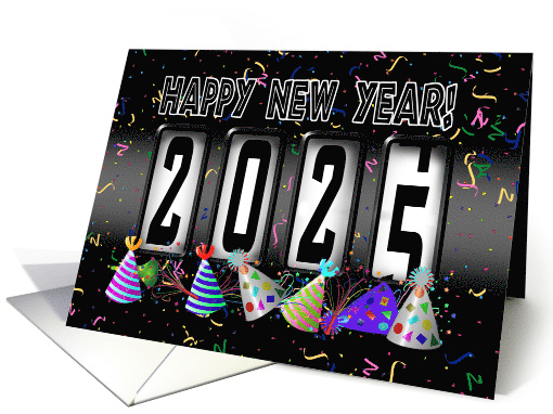 2024 New Years Odometer - Party Hats (Blank Inside) card (1745112)