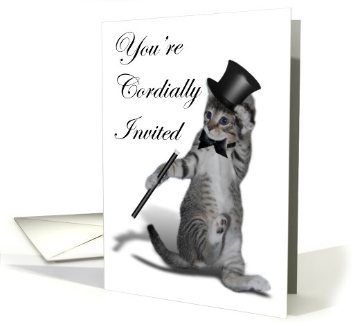 Tap Dancing Cat with Top Hat Invitation card (636988)