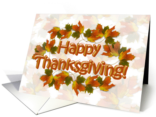 Happy Thanksgiving  with Fall Leaves card (706915)