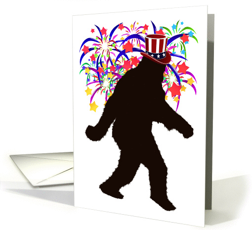 Fireworks Sasquatch with Red White & Blue Hat card (926412)