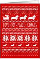 Love Joy Peace Corgis Pembroke Welsh Corgis Christmas Holiday card