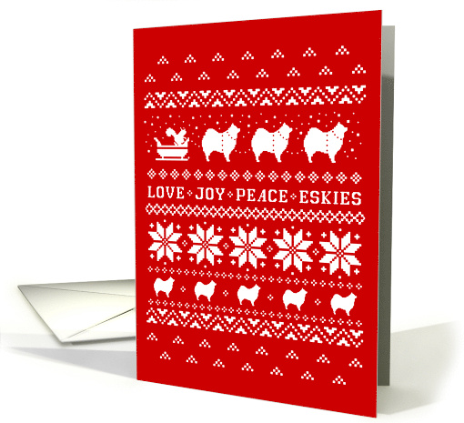 American Eskimo Dogs Christmas Holiday Eskies Xmas card (1701704)
