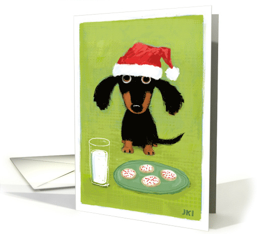 Dachshund Santa card (873273)