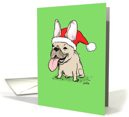 French Bulldog Santa card (876609)