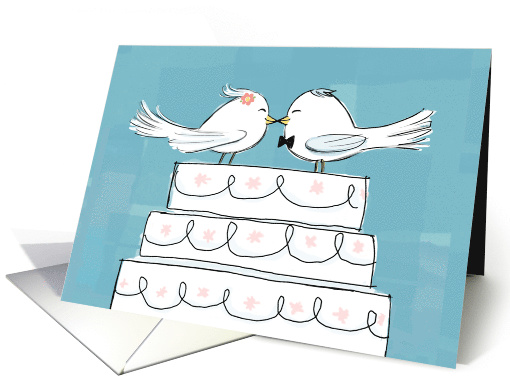 Love Birds Wedding Congratulations card (889329)