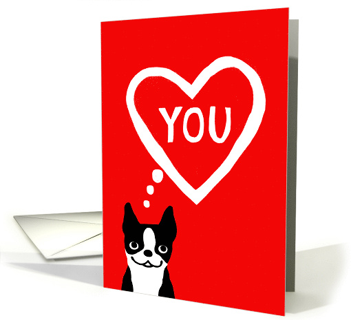 Boston Terrier Loved One Valentine card (892120)