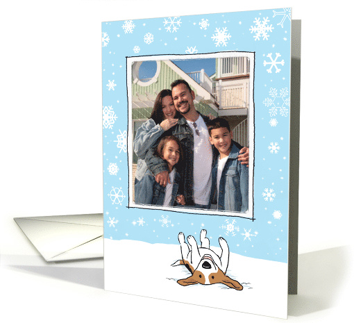 Winter Beagle Holiday Photo Template card (936212)