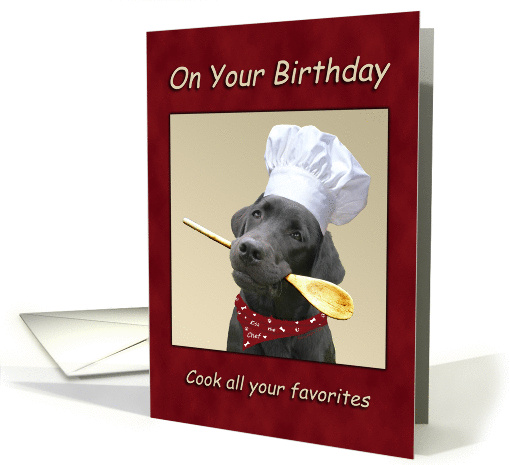 Birthday Chef Black Labrador Cooking card (514874)