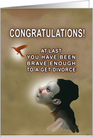 divorce congratulation/woman card
