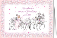 wedding horse driven cab card