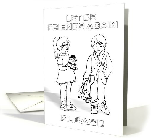 coloring let be friends card (452957)