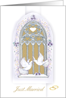 just married window card