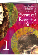 anniversary the 1st/1rocznica slubu card
