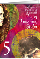 anniversary the 5th/ 5 rocznica slubu card