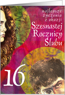 anniversary the 16th/ 16 rocznica slubu card