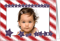 Patriotic Stars and Stripes Granddaughter’s 1st 4th of July card