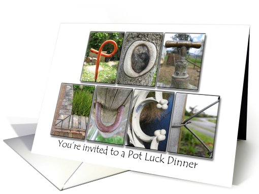 Photo Letter Pot Luck Invitation card (687693)