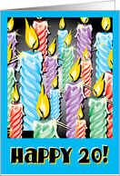 Sparkly candles -20th Birthday card