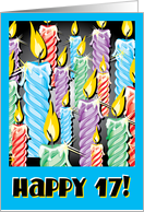 Sparkly candles -17th Birthday card