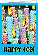 Sparkly candles -100th Birthday card