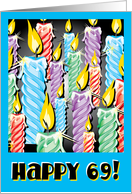 Sparkly candles -69th Birthday card