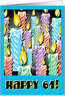 Sparkly candles -61st Birthday card