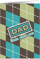 Dad argyle - birthday from son card