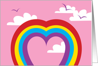 Rainbow heart - thinking of you card