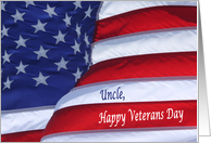 Happy Veterans Day for Uncle waving flag card