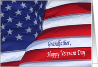 Happy Veterans Day Grandfather waving flag card