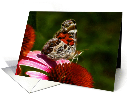 Dreamy Butterfly on flower blank all occasion card (448520)
