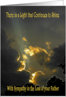 Sympathy father sun beams coming through clouds card