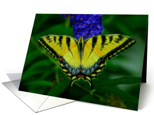 tiger swallowtail fractal butterfly blank any occasion card (482805)